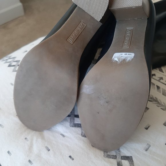 Lane Bryant Black Faux Leather Knee High Riding Boot in Wide - Picture 4 of 6